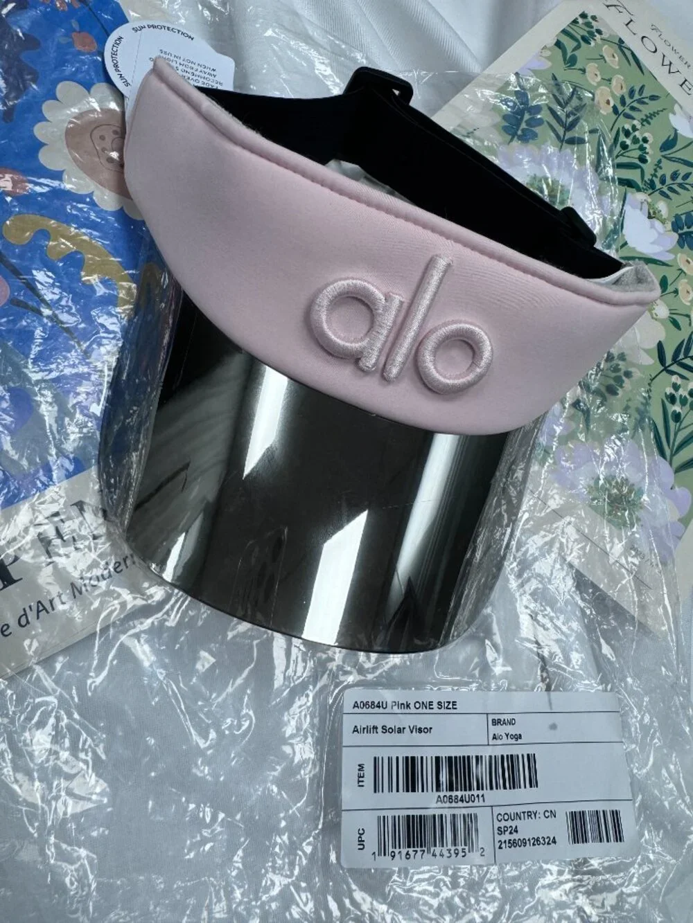 👒 NWT Alo Yoga Vintage Pink Airlift Solar Visor Tennis Golf Sun Hat Summer 😉